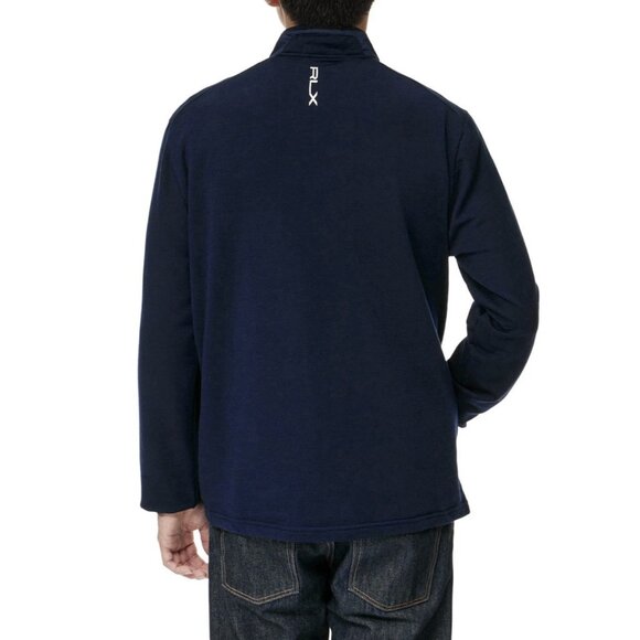 RLX Ralph Lauren Men’s GOLF Hybrid Mockneck Jacket Wool Blend Navy Full Zipper - Picture 2 of 16